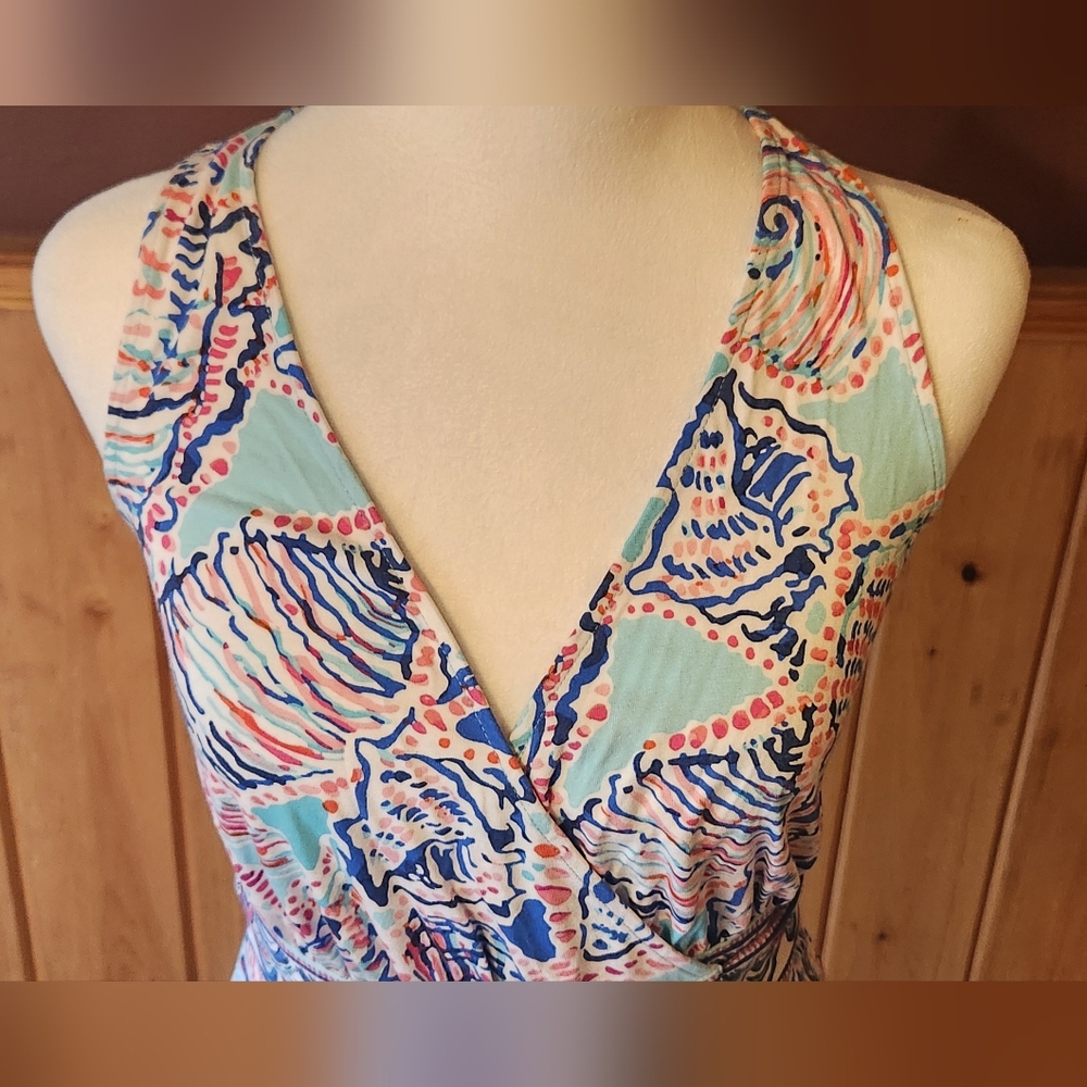 Lilly Pulitzer Belina Wrap Dress Shell Me About It Pink and Blue Size XXS - Picture 6 of 11